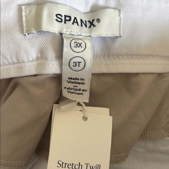 SPANX PETITE Women's Classic White Pants Stretch Twill - Picture 4 of 9